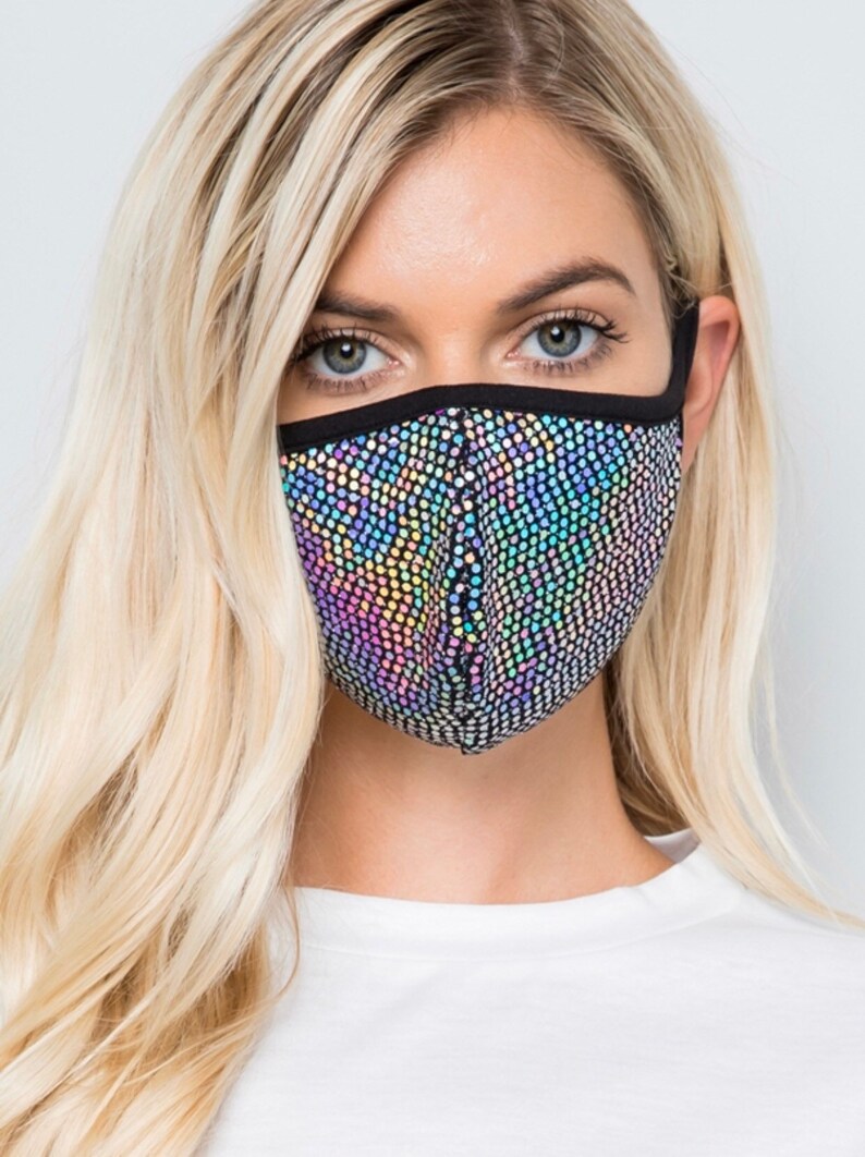 PURPLE Sparkle facemask SEQUINED face mask Bling mask Etsy