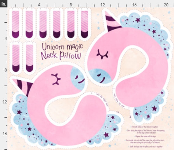 Unicorn Neck Pillow Diy Cut And Sew Unicorn Neck Pillow Kit Etsy