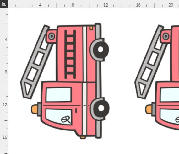Fire Truck Fabric Panel Red Fire Truck Pillow Fabric Cut And Etsy