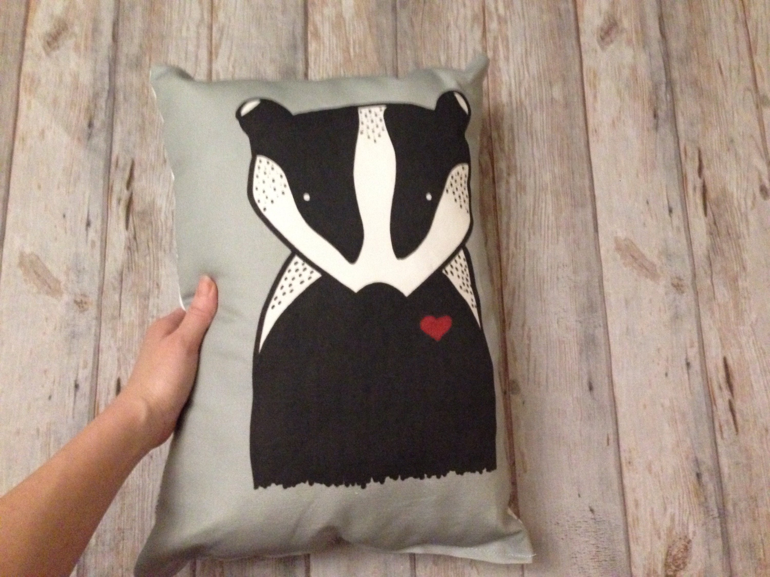 Skunk pillow monochrome skunk cushion grey skunk throw Etsy