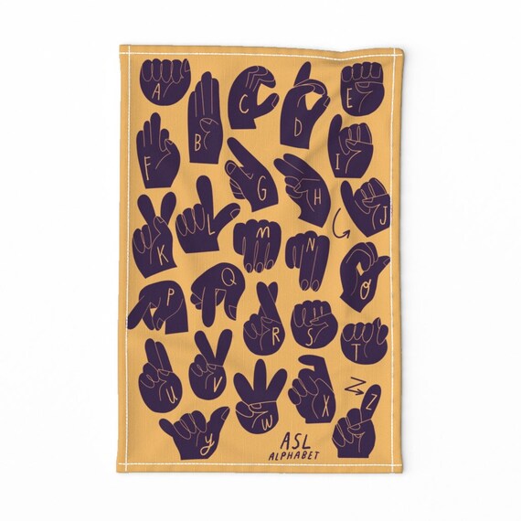 SIGN LANGUAGE fabric Alphabets hand signs wall hanging Etsy