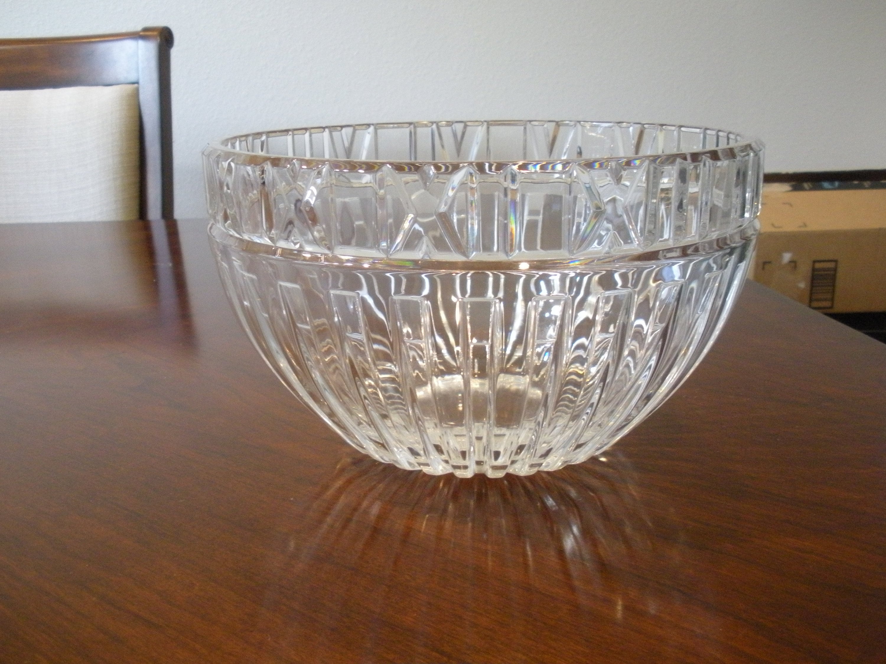Tiffany Atlas Crystal Bowl Roman Numeral 10