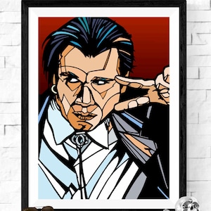 Pulp Fiction Vincent Vega Kunstdruck | Hollywood Pop Art Druck | Quentin Tarantino, John Travolta, Uma Thurman
