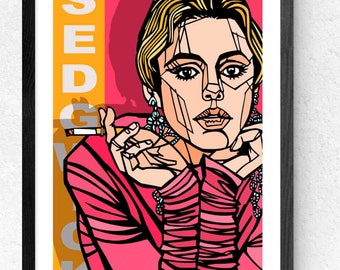 EDIE SEDGWICK Print, The it Girl, The Factory Girl, Andy Warhol Factory, Warhol art print, Swinging Sixties, Andy Warhol Factory,
