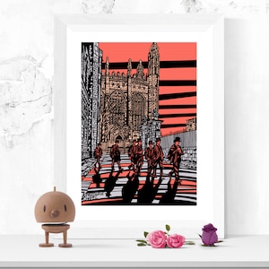 King's College Cambridge Choir Art Print  Limited Edition Print, Cambridge University graduation gift, King's College Cambridge print