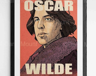 OSCAR WILDE print, option to add favourite quote, Vintage aesthetic, available in 3 sizes, fits standard size frame, Comedy quote