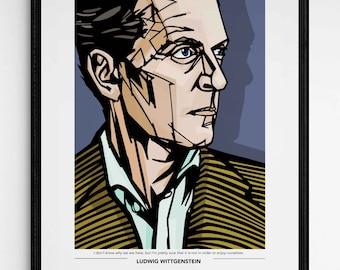LUDWIG WITTGENSTEIN Impresión de arte personalizada, Opción de agregar cita favorita, Impresión de filosofía, Citas de filosofía, Arte de pared de filosofía