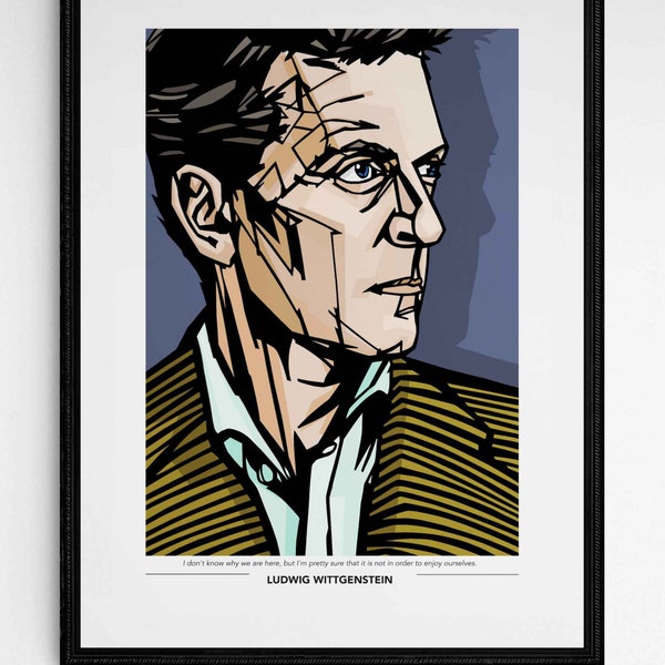 LUDWIG WITTGENSTEIN Personalised Art Print, Option to add favourite quote, Philosophy print, Philosophy quotations, Philosophy wall art