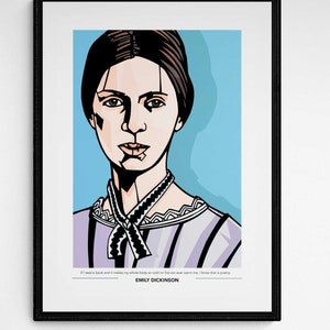 EMILY DICKINSON Art Print, Option To Add Your Favourite Quote, Available in 3 sizes, Customised Quote, Personalised gift, Book lover gift