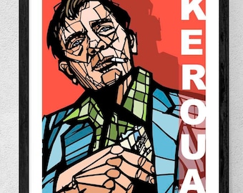 Impression d'art Jack Kerouac, impression typographie, poésie de la génération beat, sur la route, cadeau Kerouac, cadeau littérature Beatnik, citation d'auteur