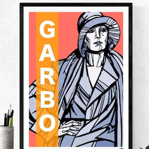 GRETA GARBO Art Print | Hollywood Legends Pop Art Print | Typography print, Hollywood greats, movie star wall art, Iconic female stars,