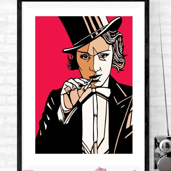 Marlene Dietrich Kunstdruck Poster | Hollywood Legends Pop Art Print, Hollywood Goldene Ära, klassische Filmstars, Schwarz-Weiß-Ära