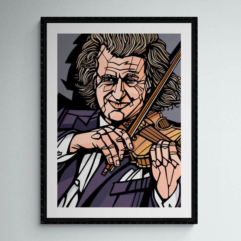 Andre Rieu Art print, archival quality inks and paper, Violinist, Conductor, Orchestral music, Classical music, André Rieu Dark Background