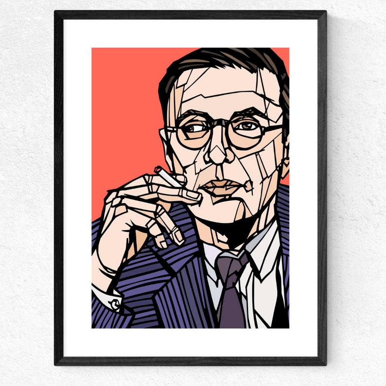 JEAN-PAUL SARTRE Personalised Art print, Option to add favourite quote, Existentialism, Literature print, Philosopher quotations image 2