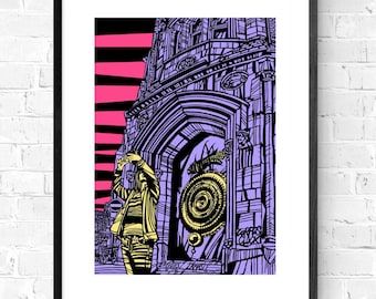 Corpus Clock Cambridge, Cambridge University Graduation, Limited Edition Print, Cambridge Graduation gift, modern city print, 3 sizes