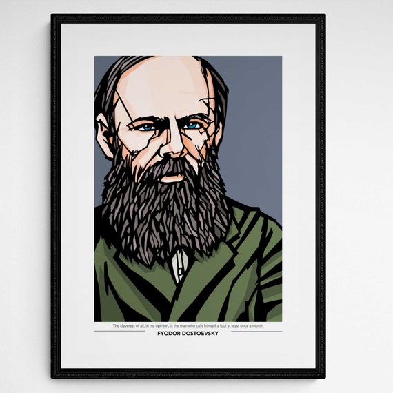 FYODOR DOSTOEVSKY Art Print, Option to add personalised quote or message, Russian Literature, The Brothers Karamazov, Dostoyevsky gift