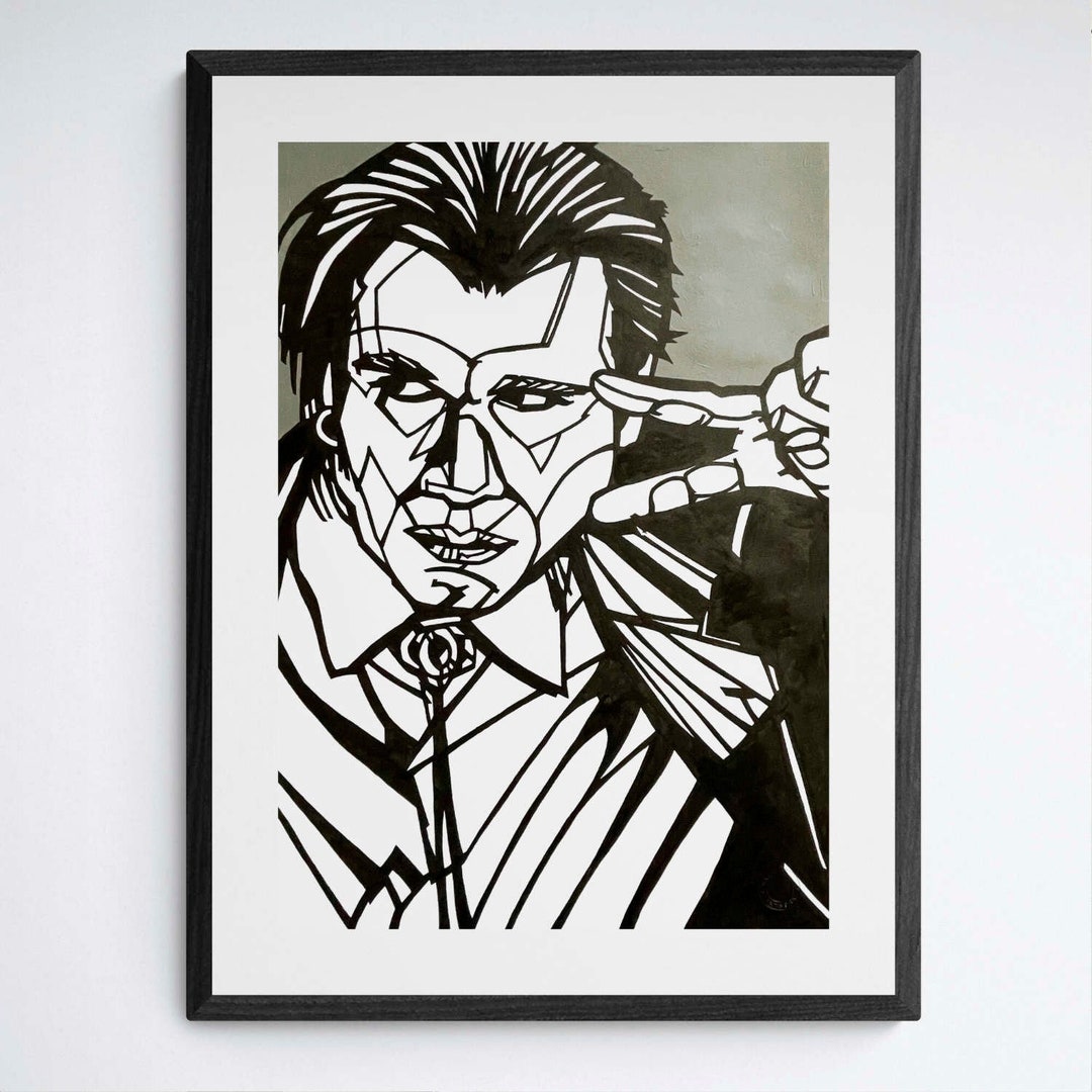 PULP FICTION Original Ink Drawing, Vincent Vega Large Scale Artwork ...