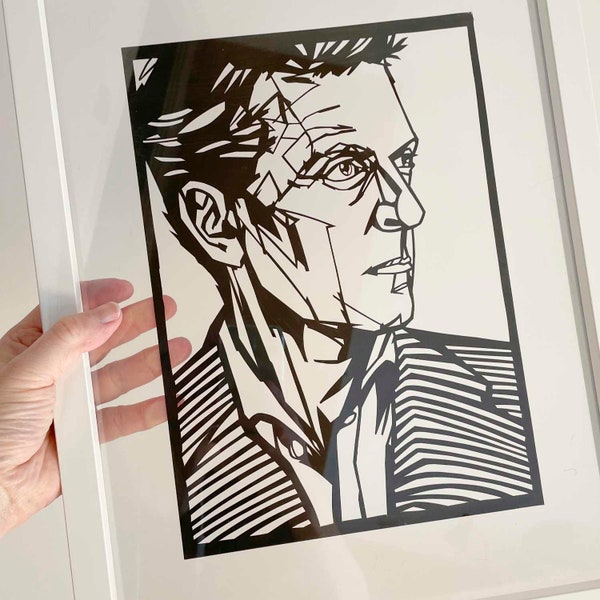 Ludwig Wittgenstein handcrafted papercut - Available in 2 sizes  - Modern Philosophy