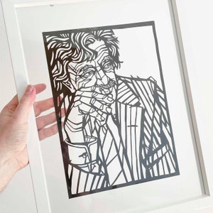 Kurt VONNEGUT corte de papel hecho a mano, obra de arte original, disponible en 2 tamaños, Matadero Cinco, escritores estadounidenses