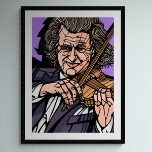 Andre Rieu Art print, archival quality inks and paper, Violinist, Conductor, Orchestral music, Classical music, André Rieu Purple Background