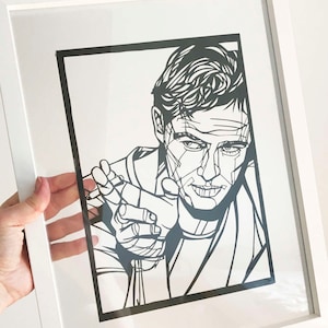 Marlon Brando handcrafted papercut - Available in 2 sizes  - cut by hand Iconic Film stars Streetcar Named Desire