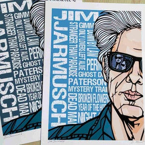 JIM JARMUSCH print, American film directors, Movie directors wall decor, Movies wall art, modern film directors,  gift film buff, artwork