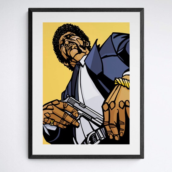 HWC Trading Stampa Firmata Samuel L. Jackson - Pulp Fiction, Quadro A4 Con Cornice Nera, Regalo Cinema