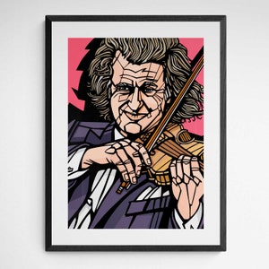 Andre Rieu Art print, archival quality inks and paper, Violinist, Conductor, Orchestral music, Classical music, André Rieu Red Background