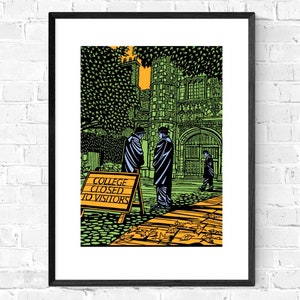 Trinity College Porters Cambridge, Trinity College-print, Cambridge University afstudeercadeau, Cambridge city art print, City prints