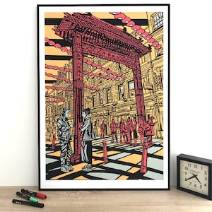 Chinatown print, London city print, Famous London locations wall art, Chinatown home decor, London streets, London West End home decor