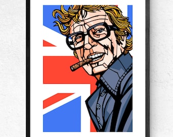 Impressão de Michael Caine | Impressão de arte pop | Arte de parede de Michael Caine | Get Carter The Italian Job, década de 1960, estrelas clássicas do cinema britânico, era dos anos 60