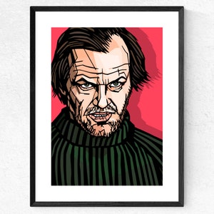 Jack Nicholson Art print | Stanley Kubrick The Shining | Jack Nicholson Wall Art, Kubrick films, horror movies wall art, Classic films,
