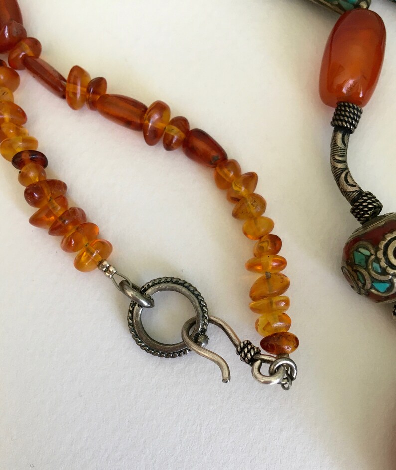 Tribal Style Carnelian Pendant Necklace