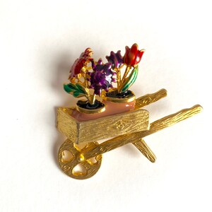 Vintage Blumenwagen-Brosche