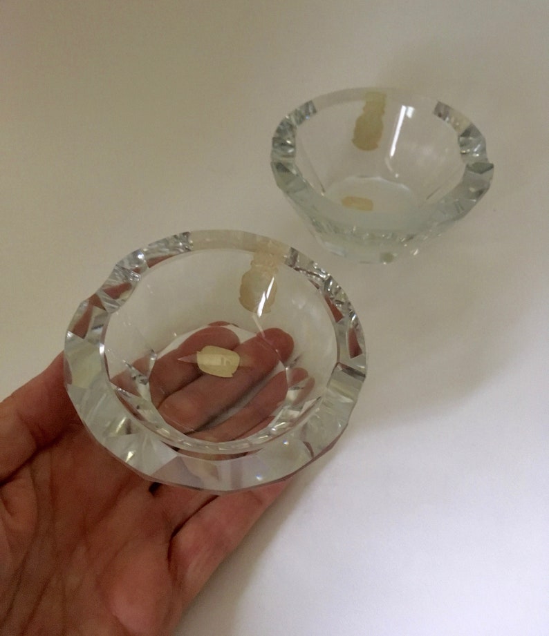 Mid Century Czechoslovakian Crystal Ashtrays