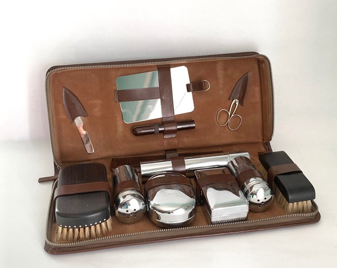 Vintage English Made Twelve Piece Gentleman's Grooming Kit