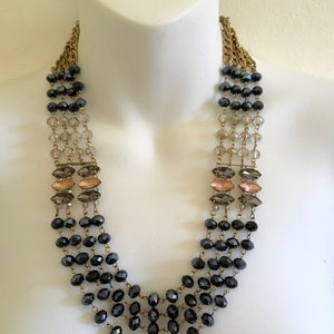 Glorious Vintage  Party Night Four Strand Beaded necklace