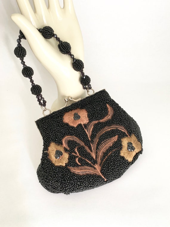 Sweet Little Beaded and Embroidered Evening Bag - image 1