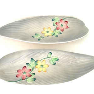 Genuine Staffordshire Hand Painted Shorter and Son Ltd Leaf Shape Bowls