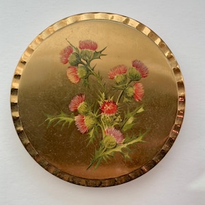 Glorious Vintage Kigu Compact Enameled Scottish Thistle