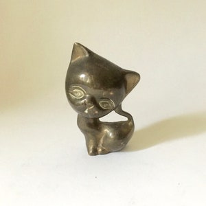 Small Brass Kitty Figurine