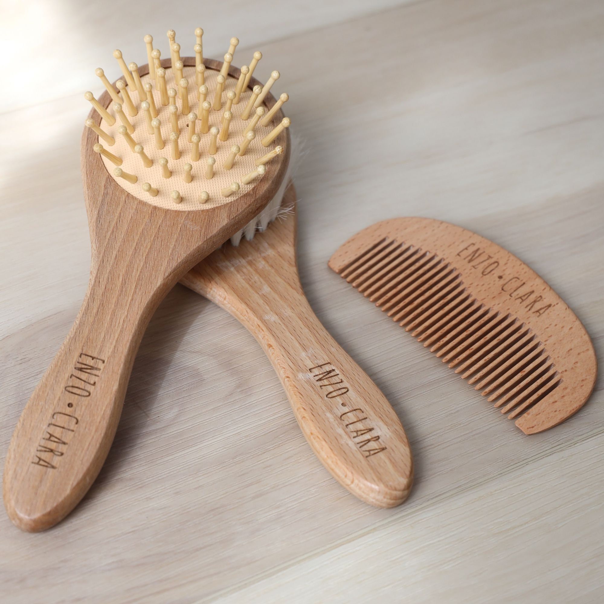 Fuchs Brushes - Hairbrush Baby Natural Bristle Wood - 1 Brush