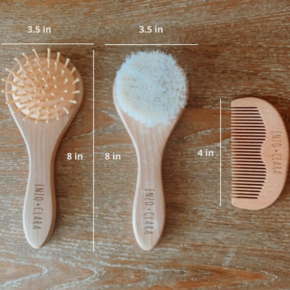 4 piece wooden baby cheap hair brush and comb set