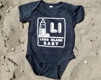 Long Island Baby Onesie gray