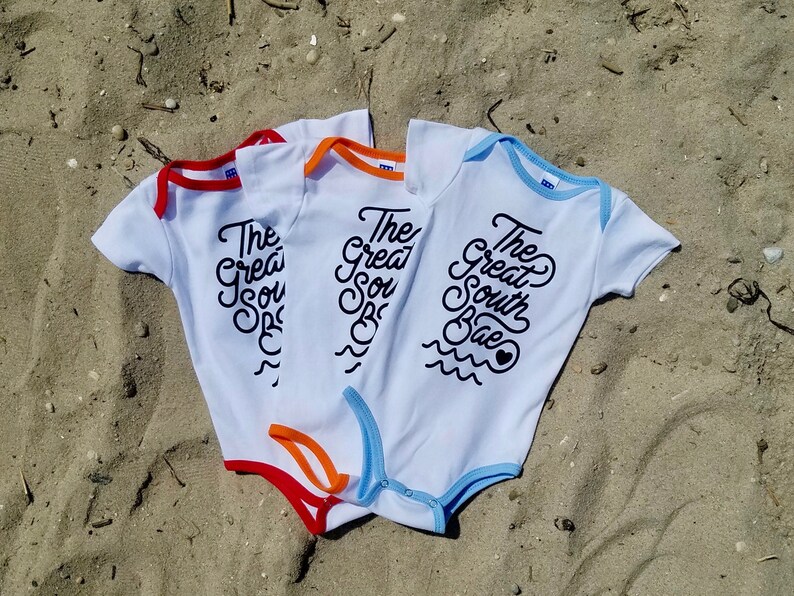 The Great South BAE onesie. Boy Onesie Baby Girl Onesie Long Island Onesie Great South Bay image 1