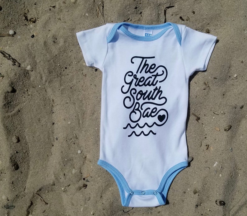 The Great South BAE onesie. Boy Onesie Baby Girl Onesie Long Island Onesie Great South Bay image 3