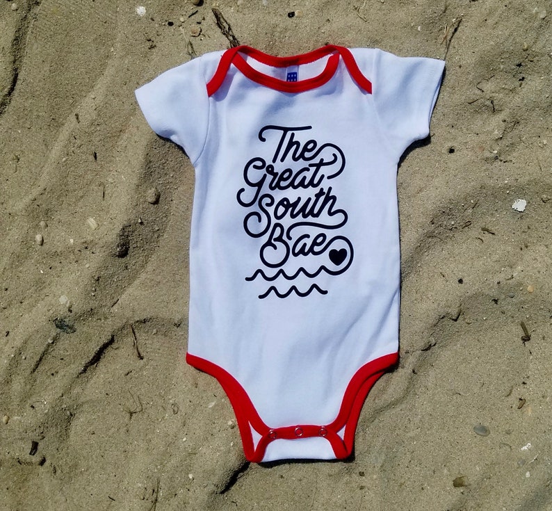 The Great South BAE onesie. Boy Onesie Baby Girl Onesie Long Island Onesie Great South Bay image 2