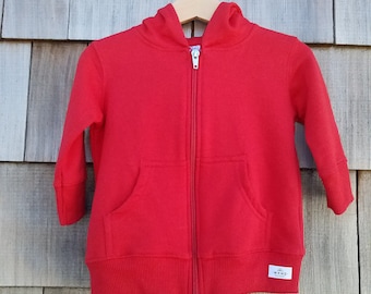 Long Island Baby Logo zip hoodie Red. Long Island Hoodie.