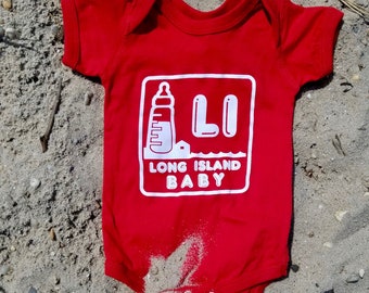 Long Island Baby onesie Logo red