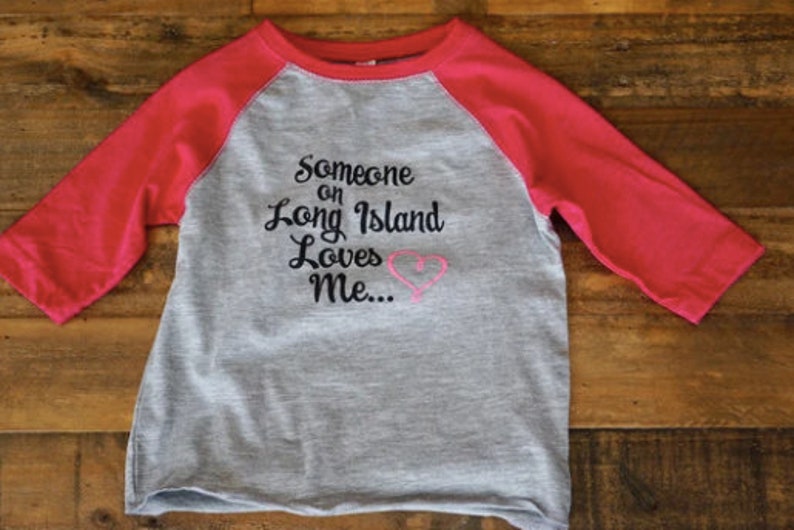 Someone on Long Island Loves me toddler shirt pink image 1